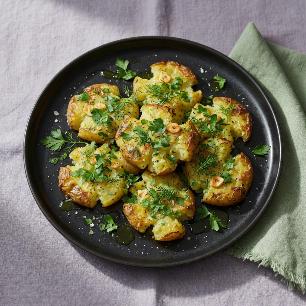 Smashed Potatoes with Herbs — production recipe image