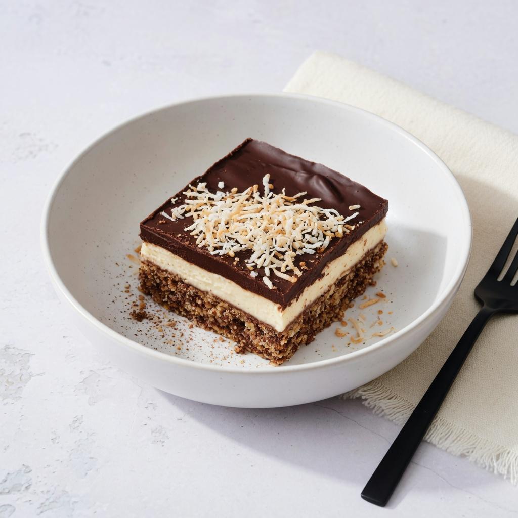 Nanaimo-Inspired Cocoa Coconut Bars — production recipe image