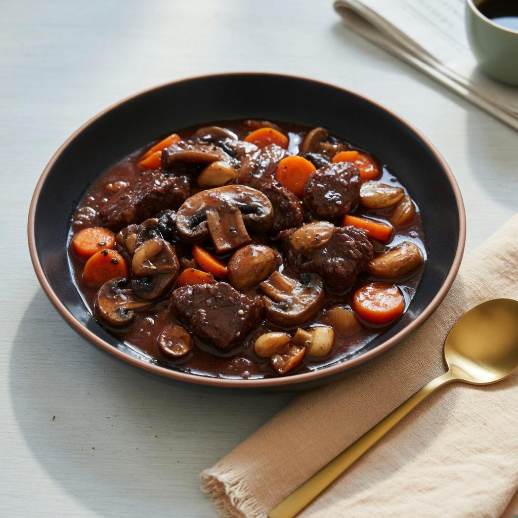 Beef Bourguignon-Style Mushroom Stew — production recipe image