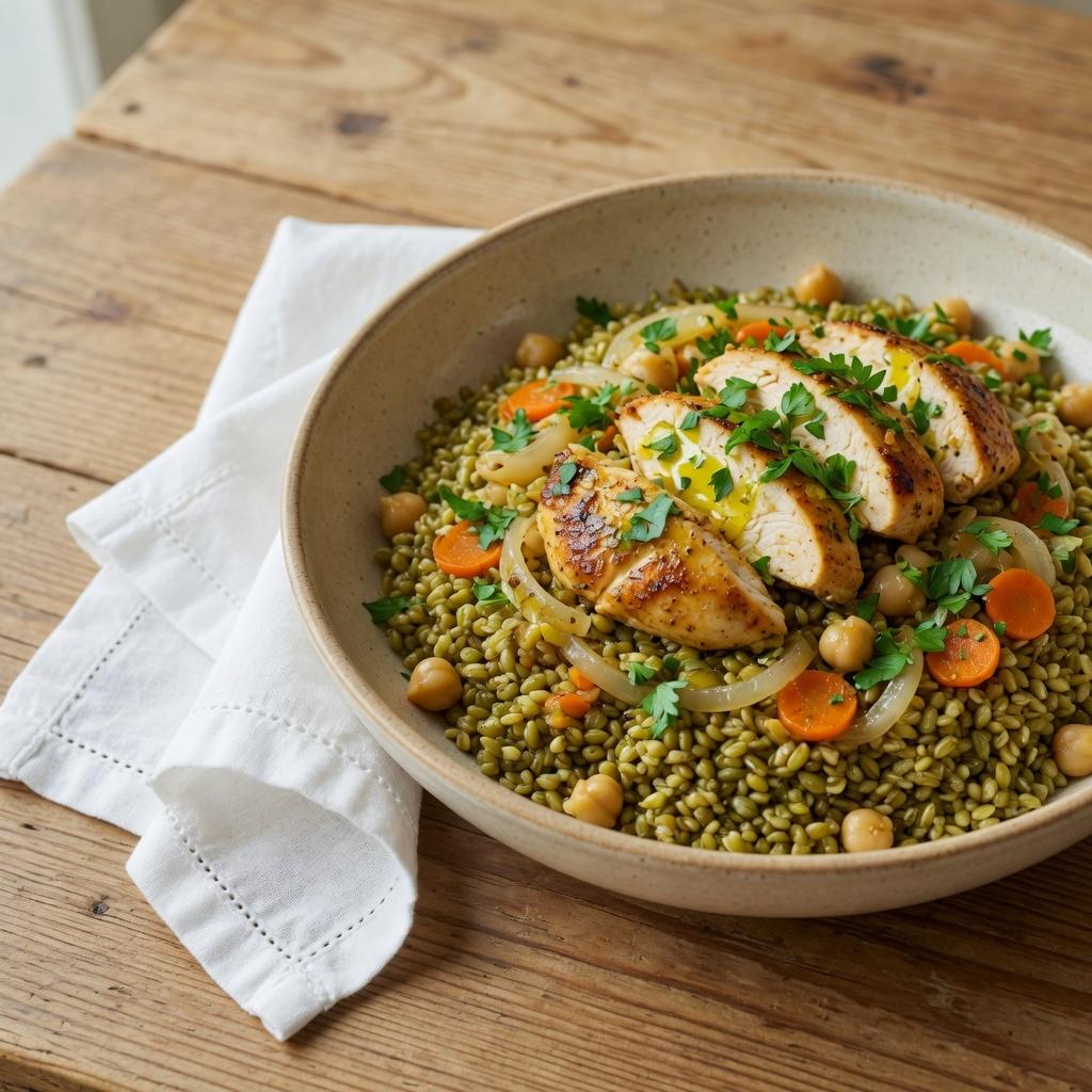 Lebanese Chicken Freekeh Pilaf — production recipe image