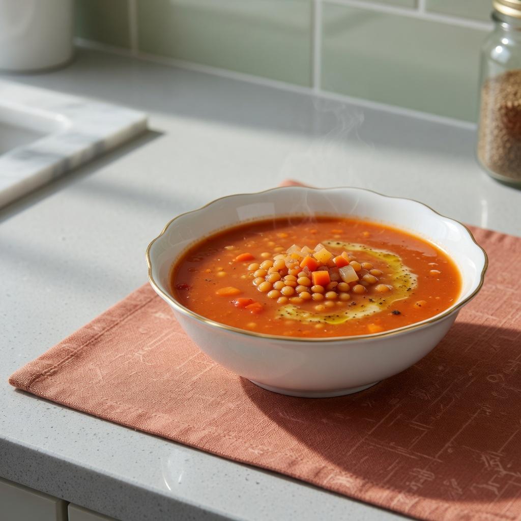 Iraqi Red Lentil Tomato Soup — production recipe image