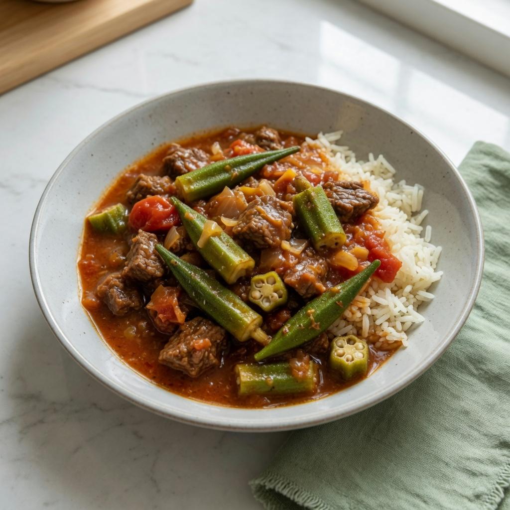 Bosnian Beef Okra Stew — production recipe image