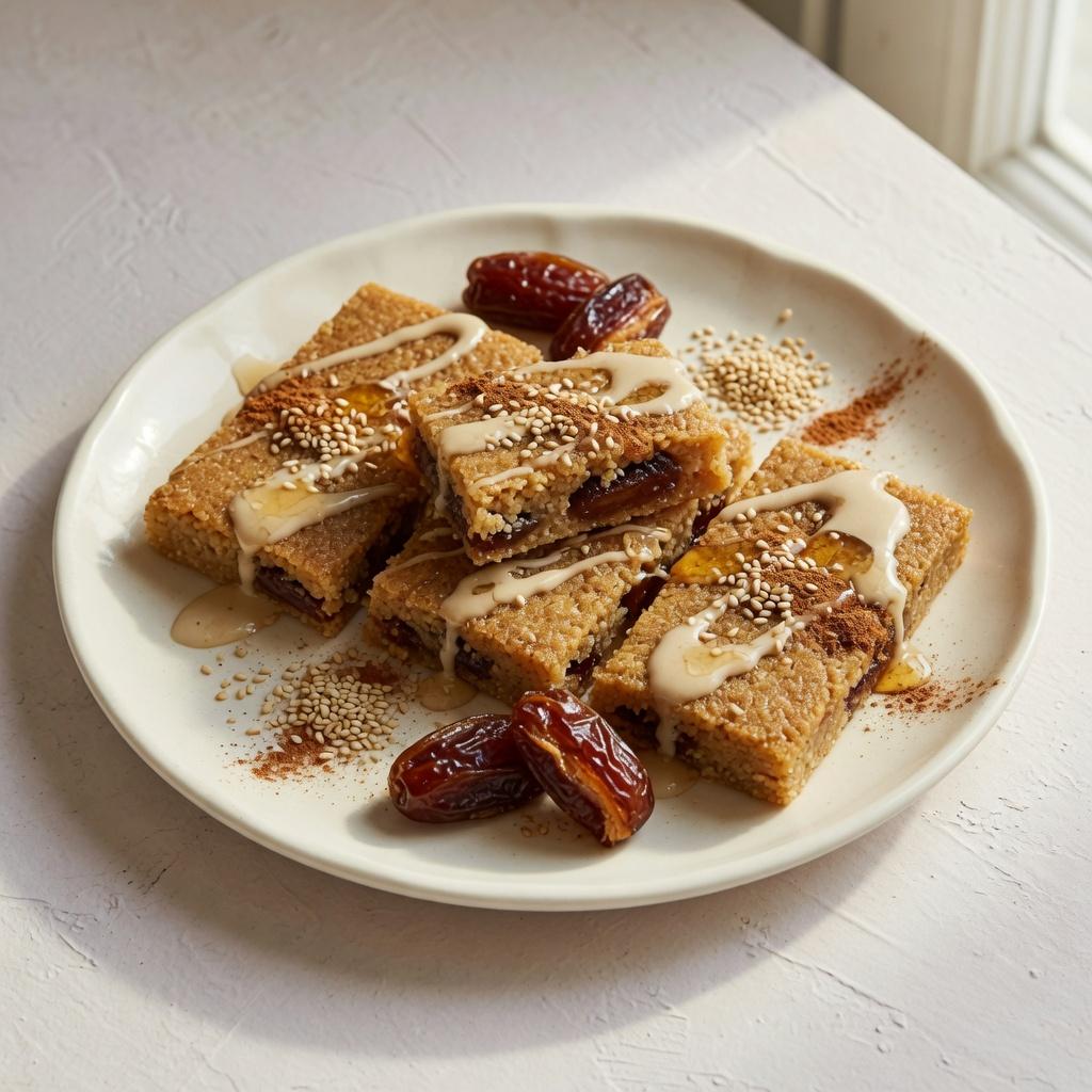 Date Tahini Semolina Bars — production recipe image