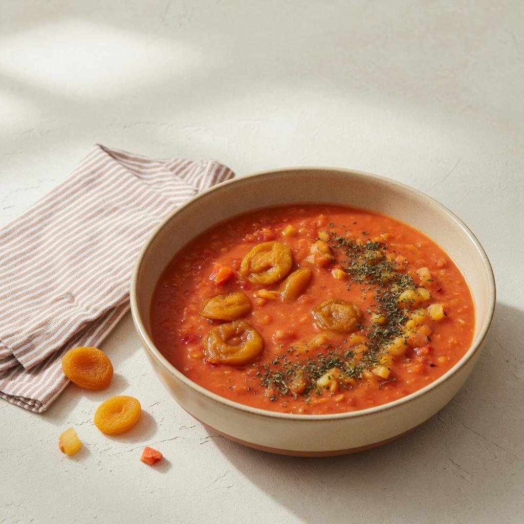Red Lentil and Apricot Soup — production recipe image