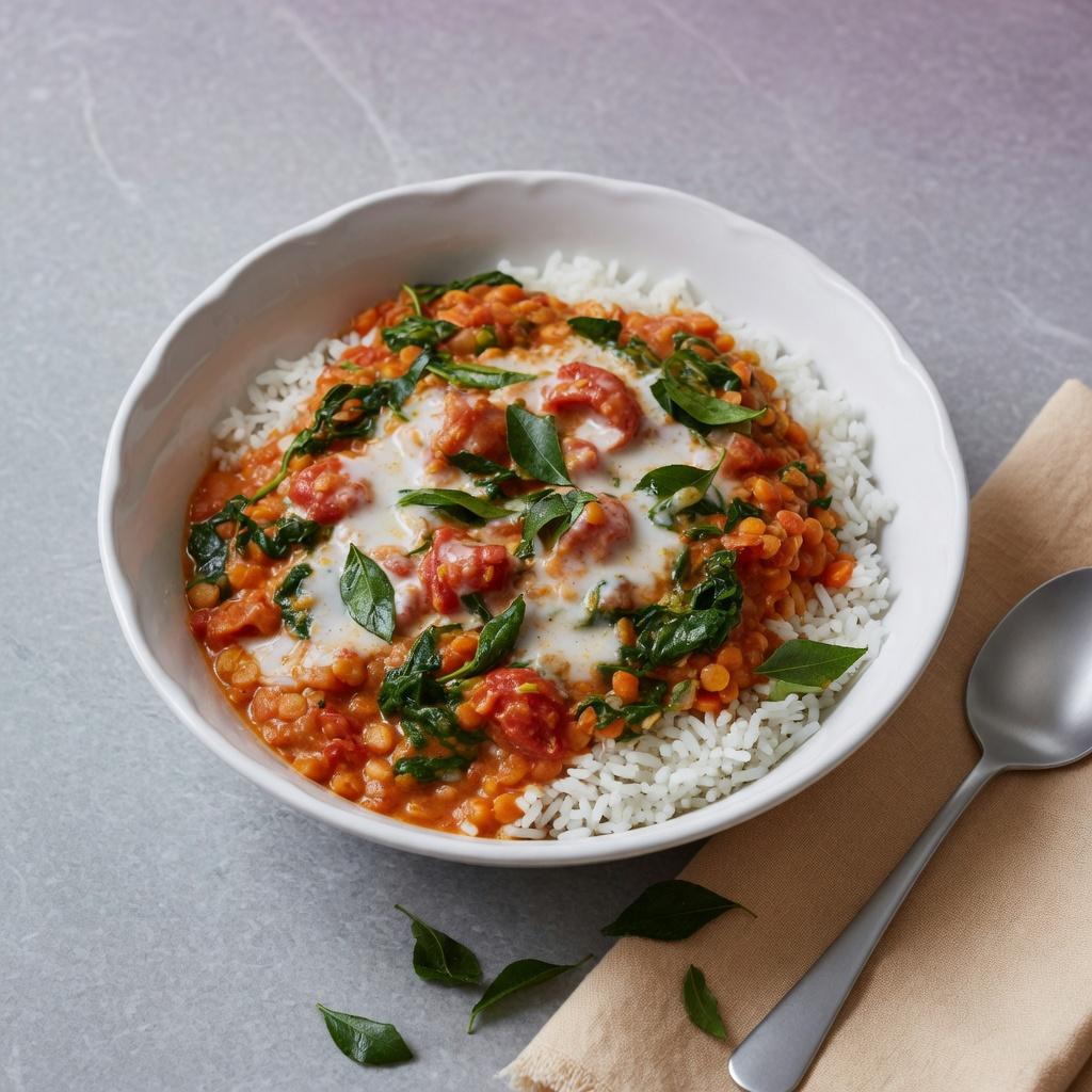 Sri Lankan Coconut Lentil Curry Rice — production recipe image