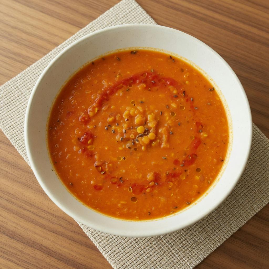 Masoor Dal Tomato Soup — production recipe image