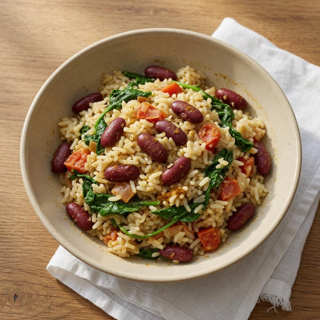 Kenyan Coconut Bean Rice Plate — production recipe image