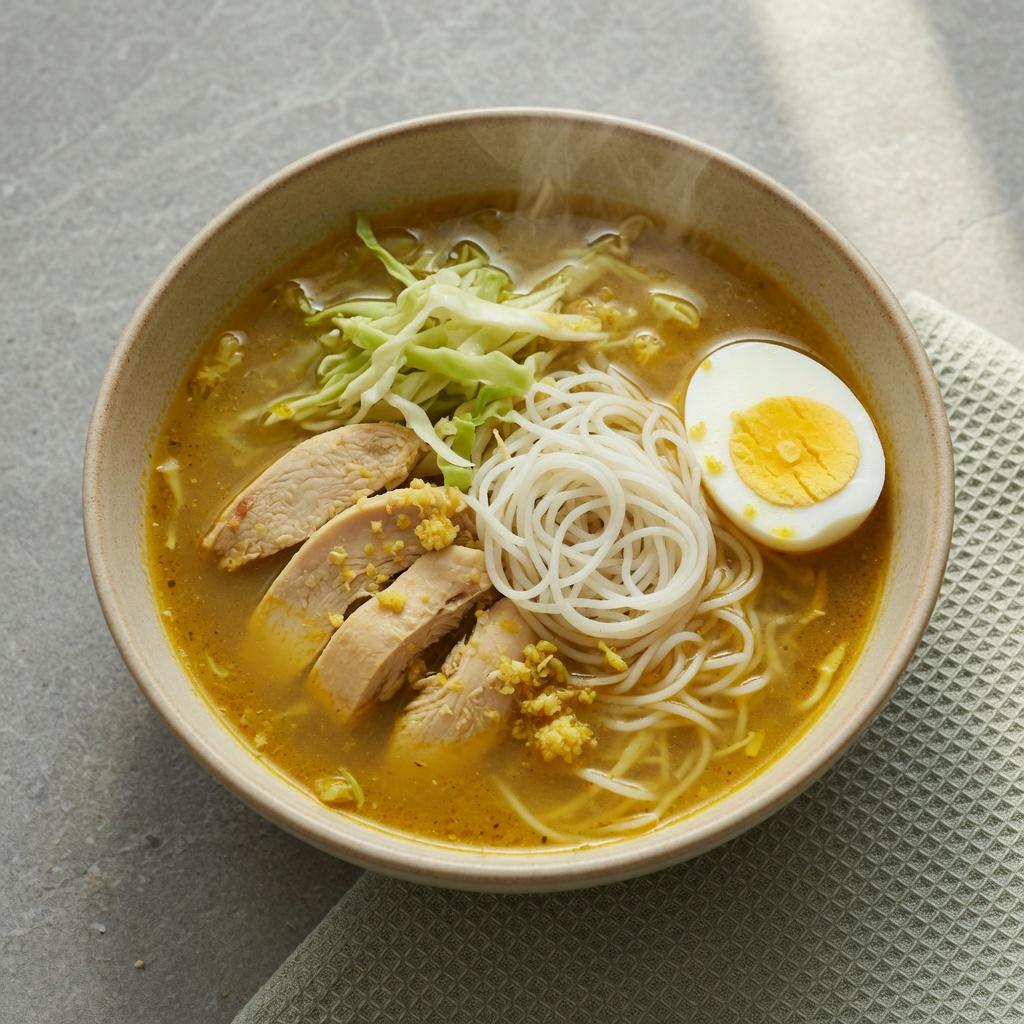 Indonesian Soto Ayam-Inspired Chicken Soup — production recipe image