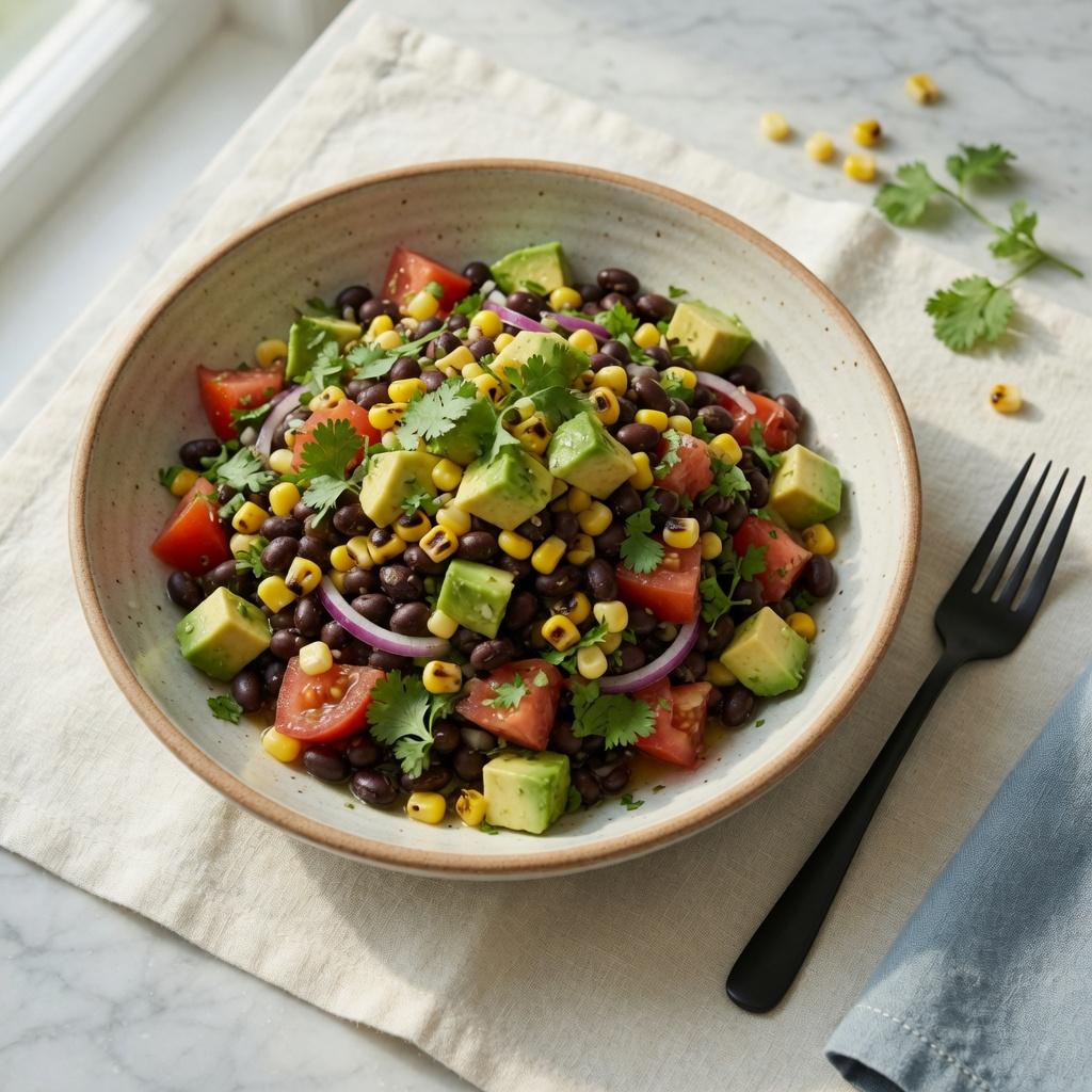 Mexican Corn Black Bean Avocado Salad — production recipe image