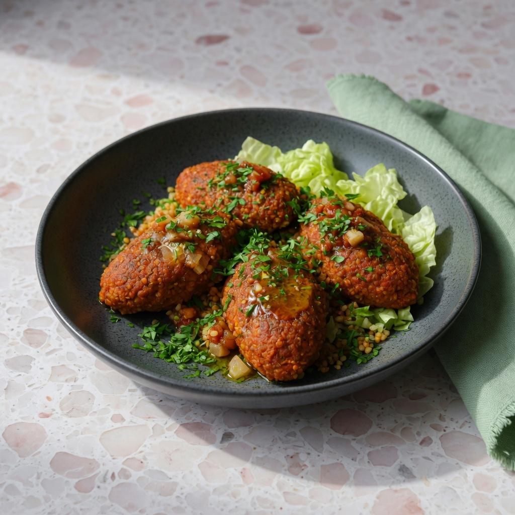 Armenian Lentil Bulgur Kofta Plate — production recipe image