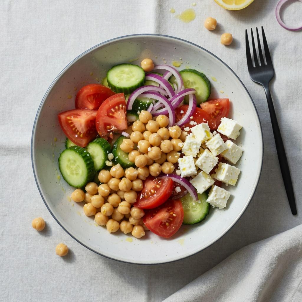 Greek Salad with Chickpeas — production recipe image