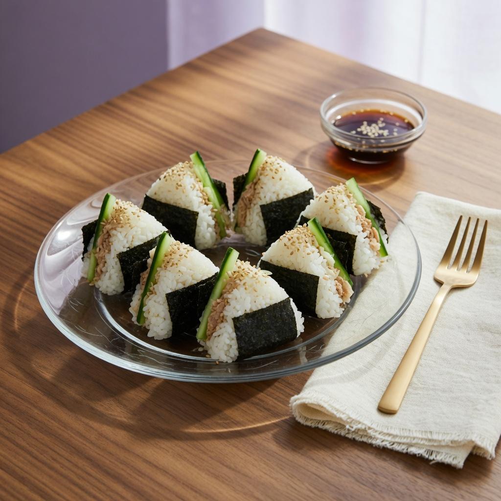 Japanese Tuna Cucumber Onigiri Bites — production recipe image