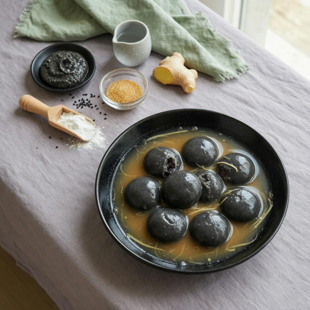 Black Sesame Tangyuan — production recipe image