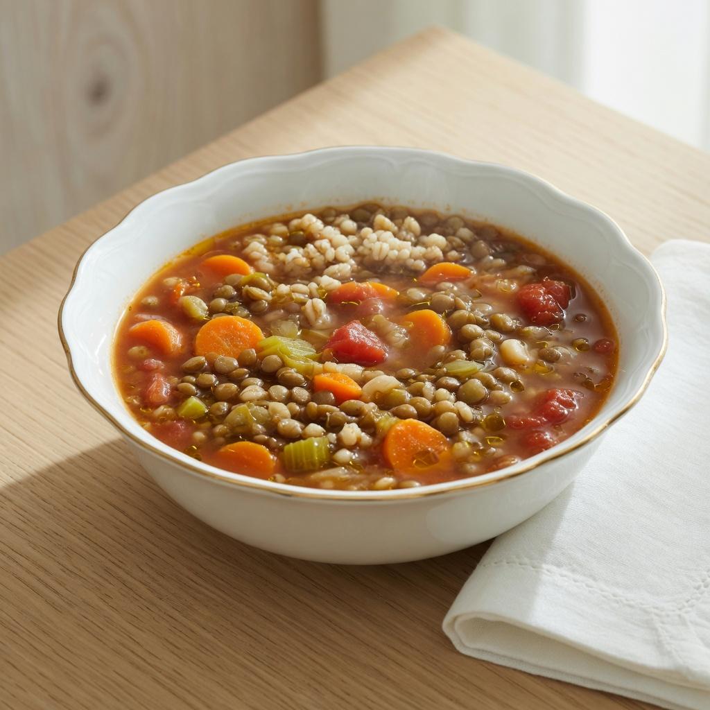 Canadian Lentil Barley Soup — production recipe image