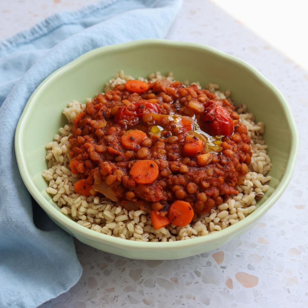 Ethiopian Lentil Berbere Rice Bowl — production recipe image