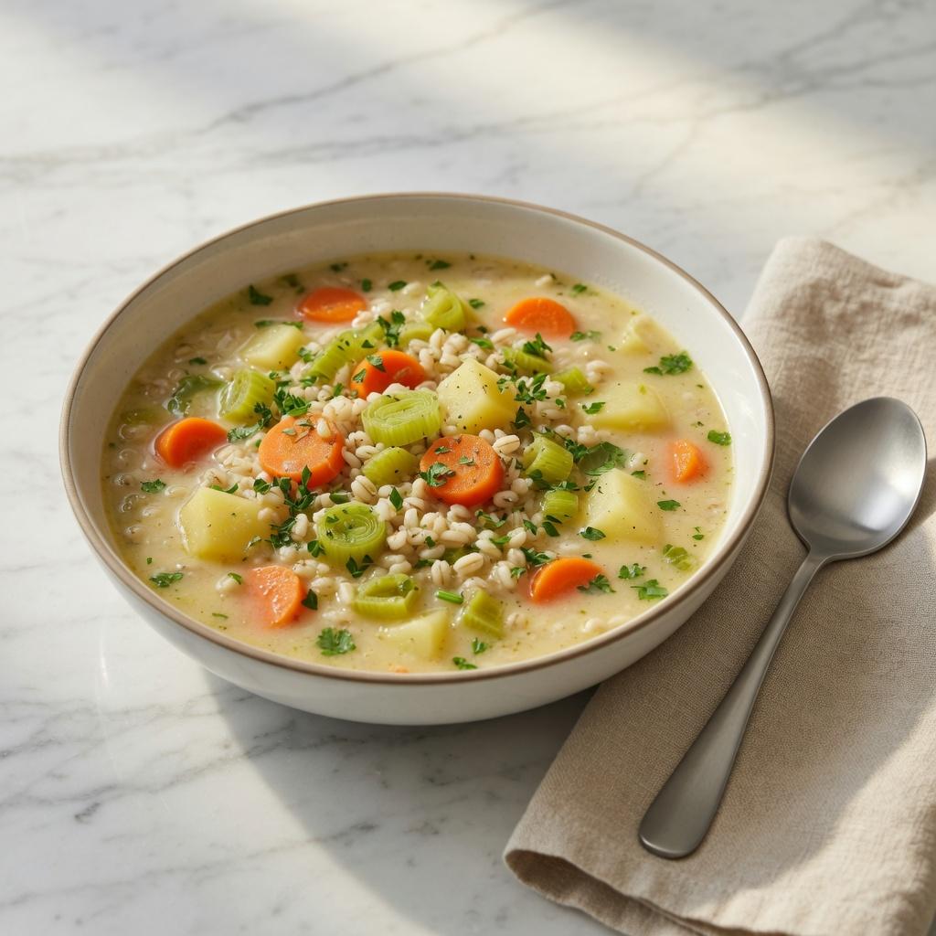 Swiss Barley Vegetable Soup — production recipe image