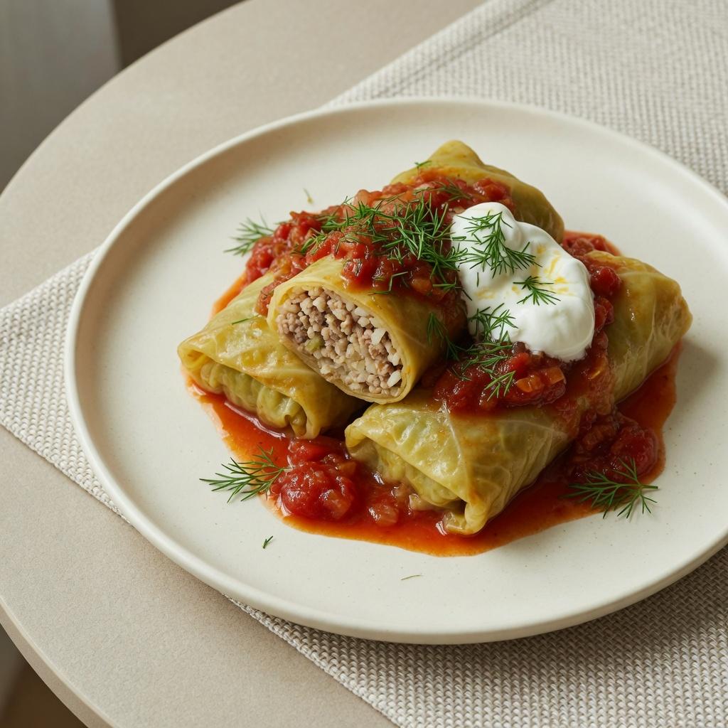 Romanian Stuffed Cabbage Rolls — production recipe image