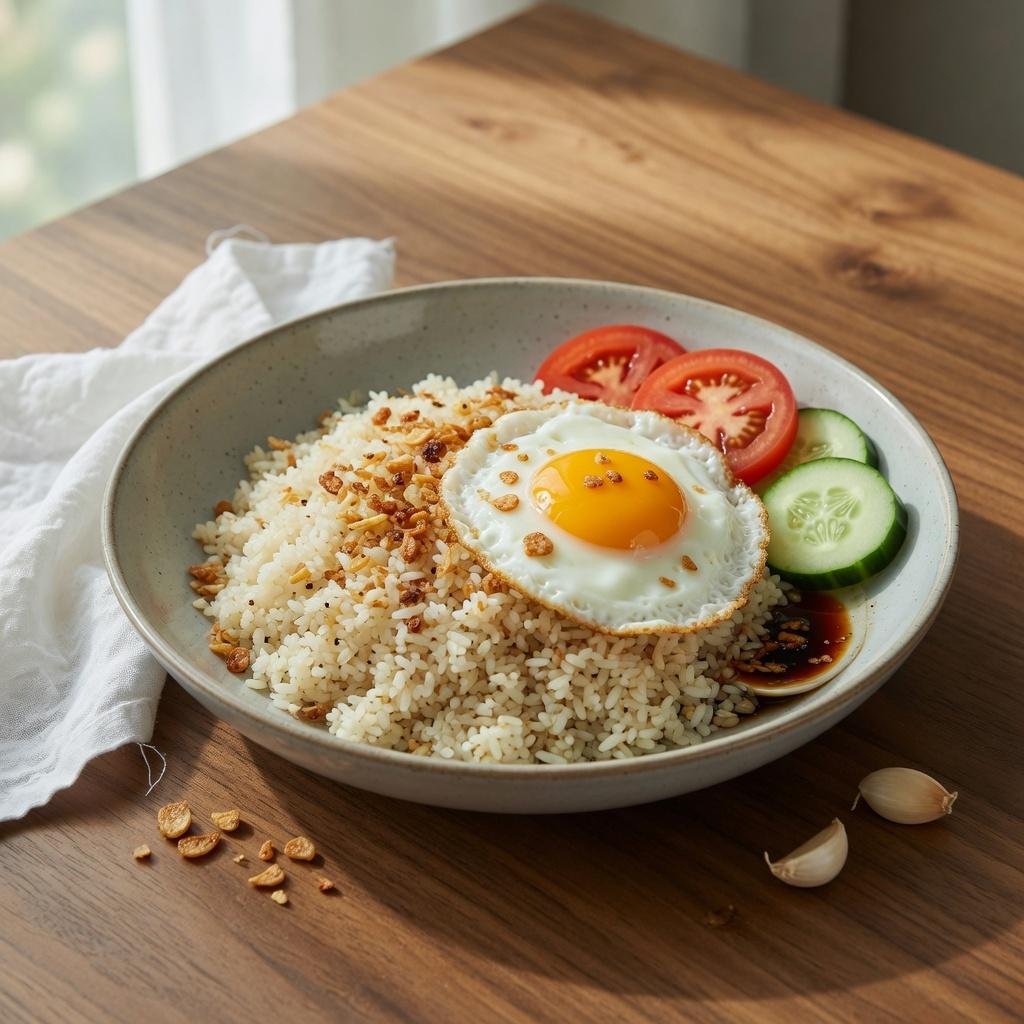 Filipino Garlic Rice Egg Plate — production recipe image