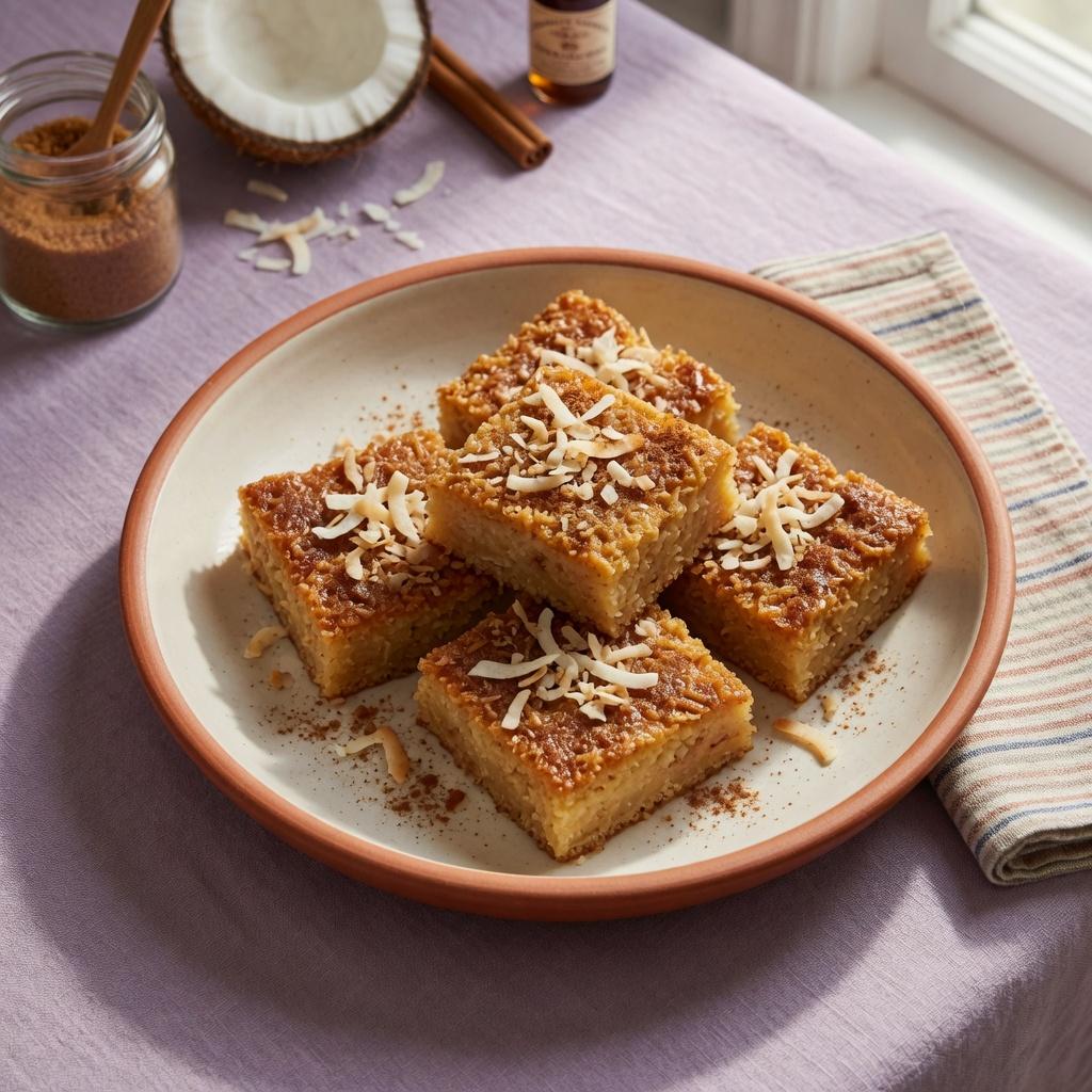 Cassava Coconut Pone Squares — production recipe image