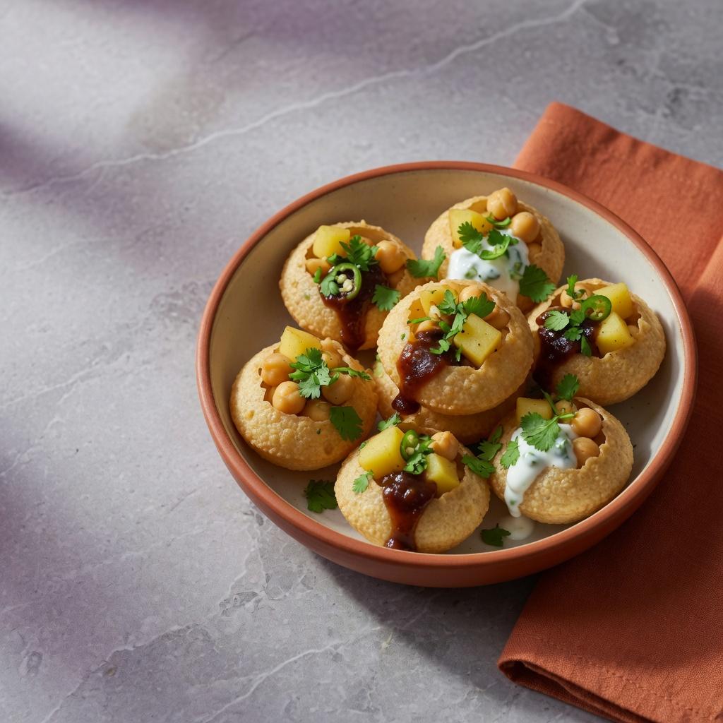 Pani Puri Potato Chickpea Cups — production recipe image