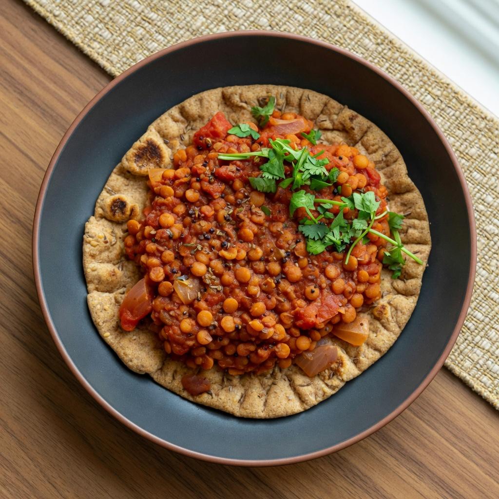 Yemeni Spiced Lentil Flatbread Skillet — production recipe image