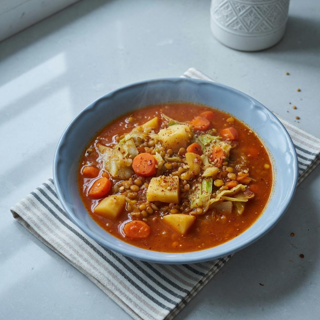 Ethiopian Cabbage Lentil Soup — production recipe image