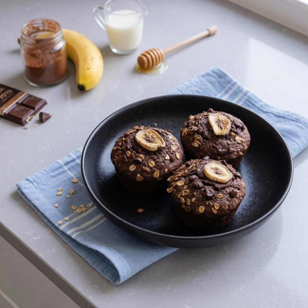 Chocolate Oat Banana Muffins — production recipe image