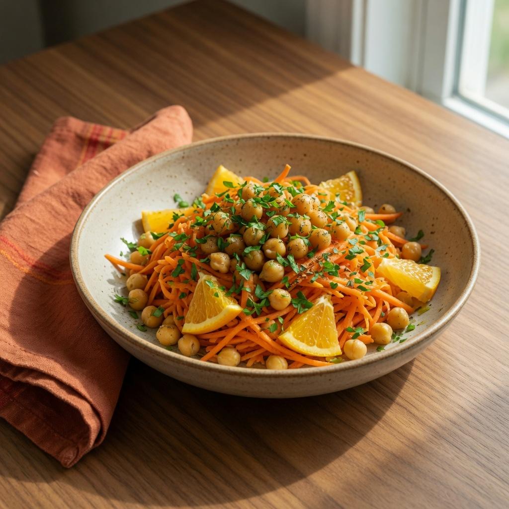 Moroccan Carrot Orange Chickpea Salad — production recipe image