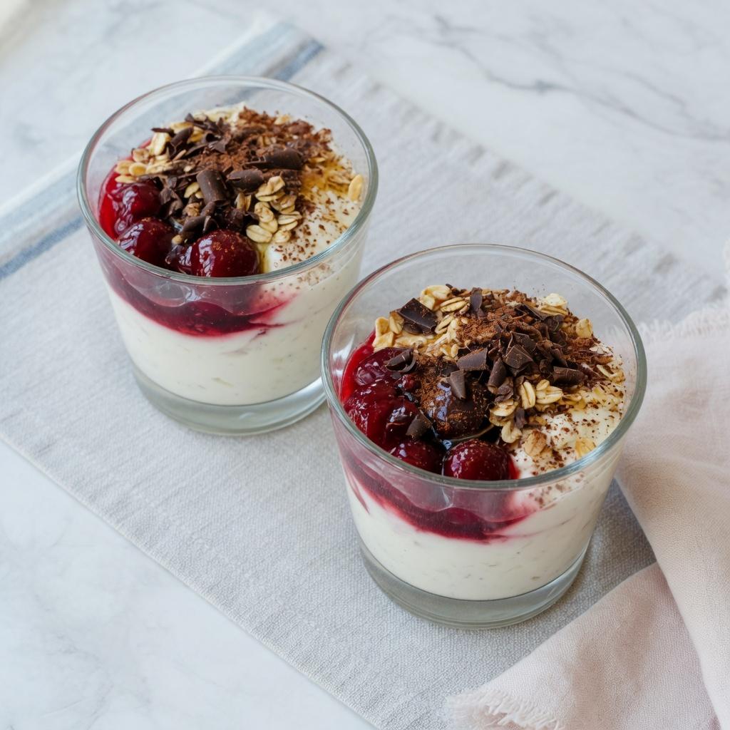 German Black Forest Cherry Yogurt Cups — production recipe image