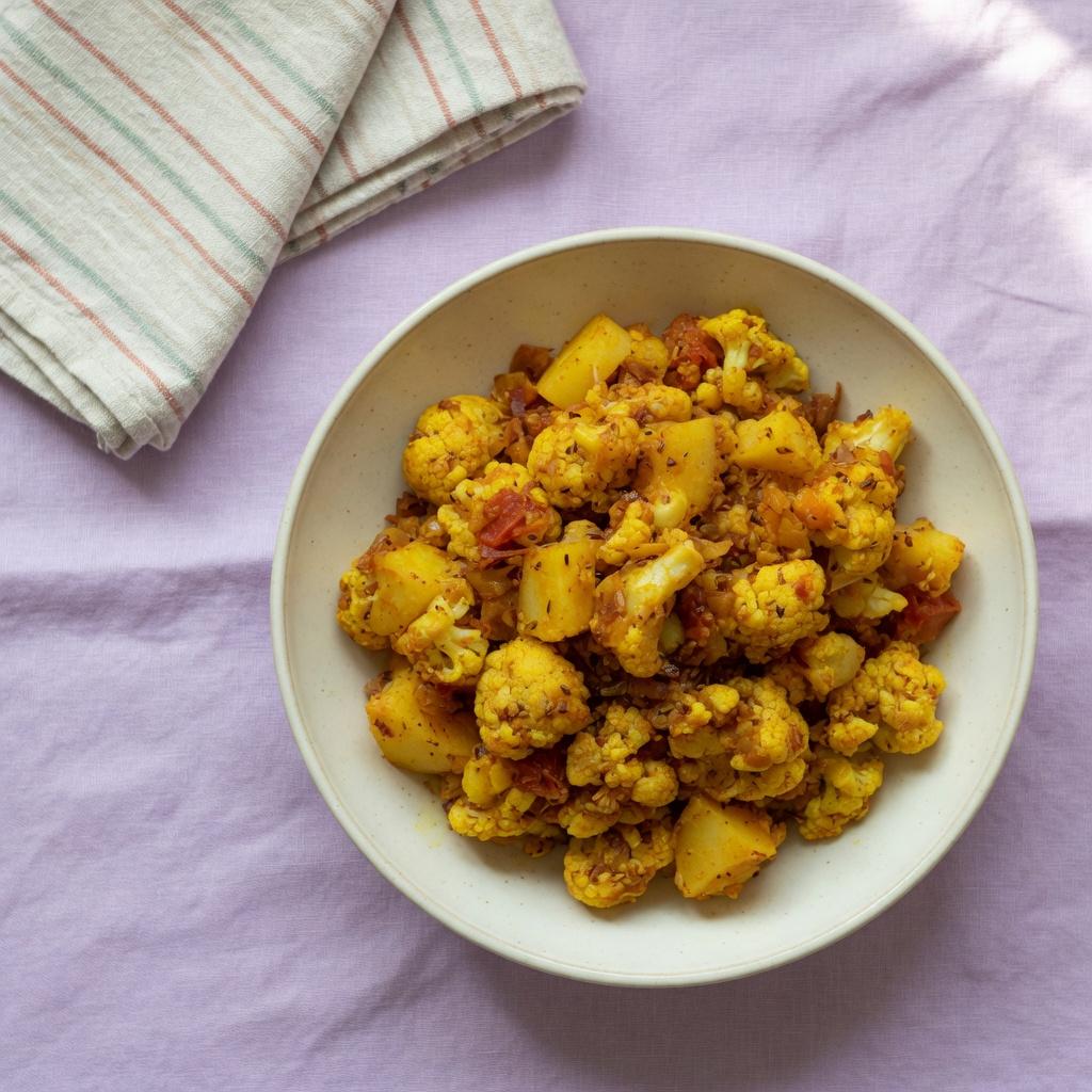 Aloo Gobi with Whole Wheat Roti — production recipe image