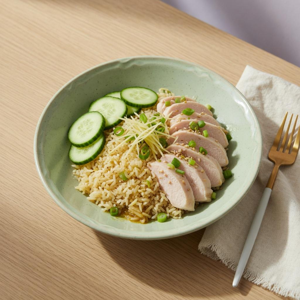 Singapore Chicken Rice-Inspired Ginger Bowl — production recipe image