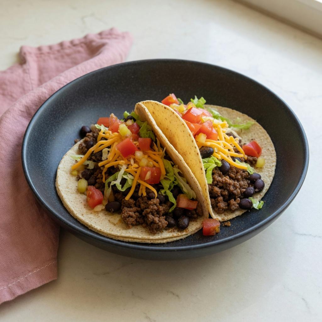 Beef and Bean Tacos — production recipe image