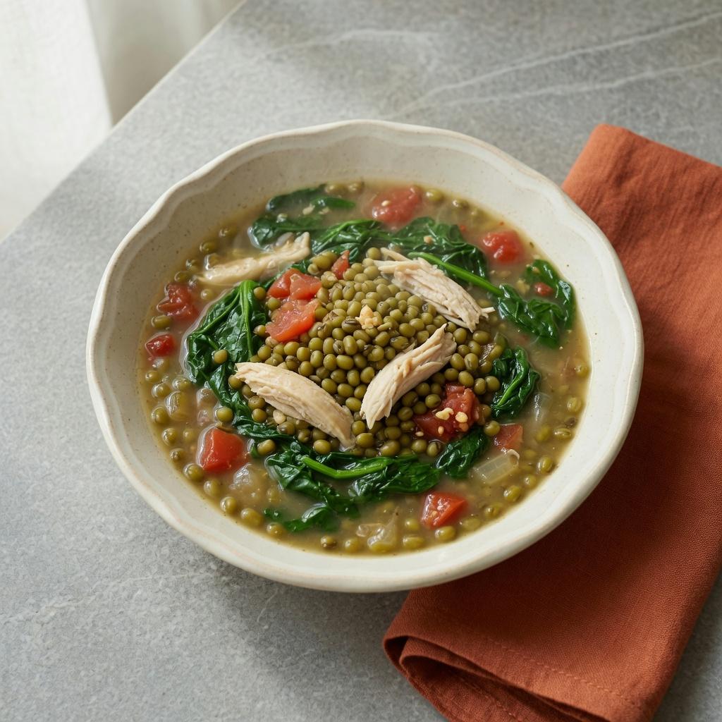 Filipino Mung Bean Greens Stew — production recipe image