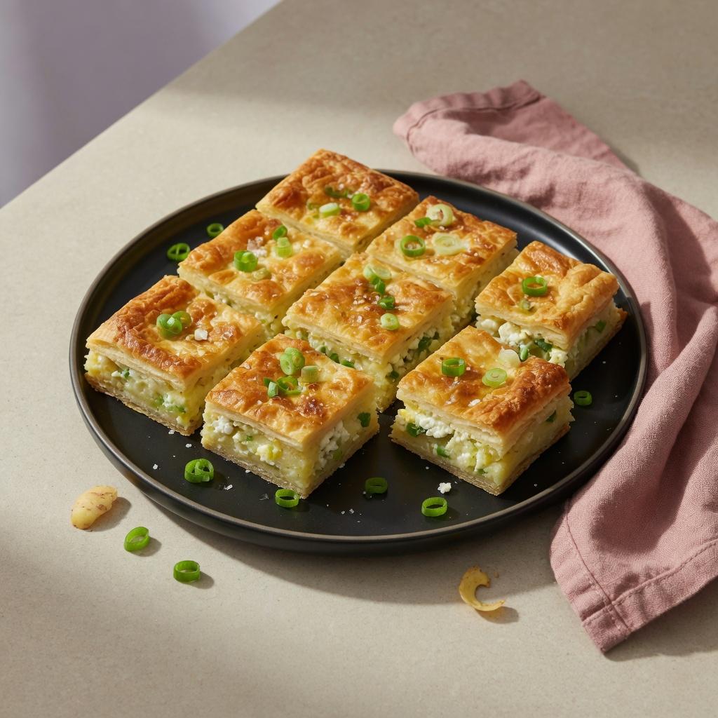 Moldovan Potato Cheese Plăcintă Squares — production recipe image