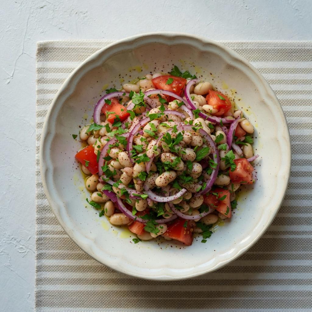 Turkish White Bean Onion Salad — production recipe image