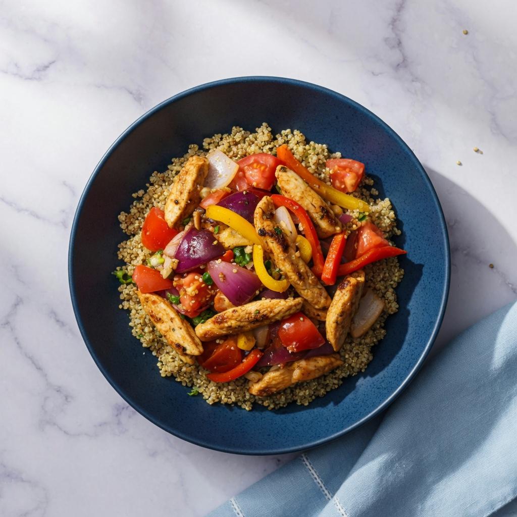 Peruvian Quinoa Chicken Saltado — production recipe image