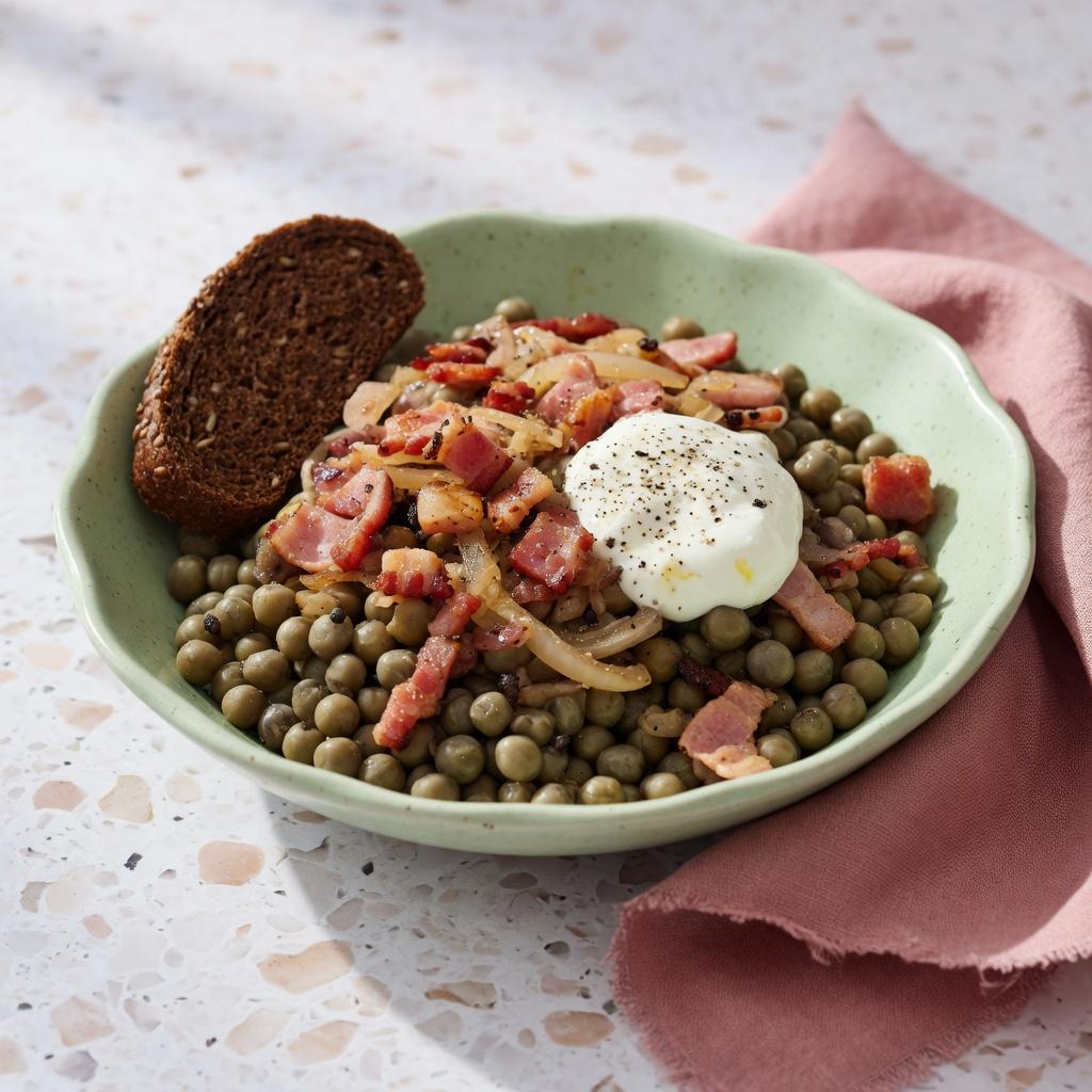 Latvian Grey Pea Bacon Bowl — production recipe image