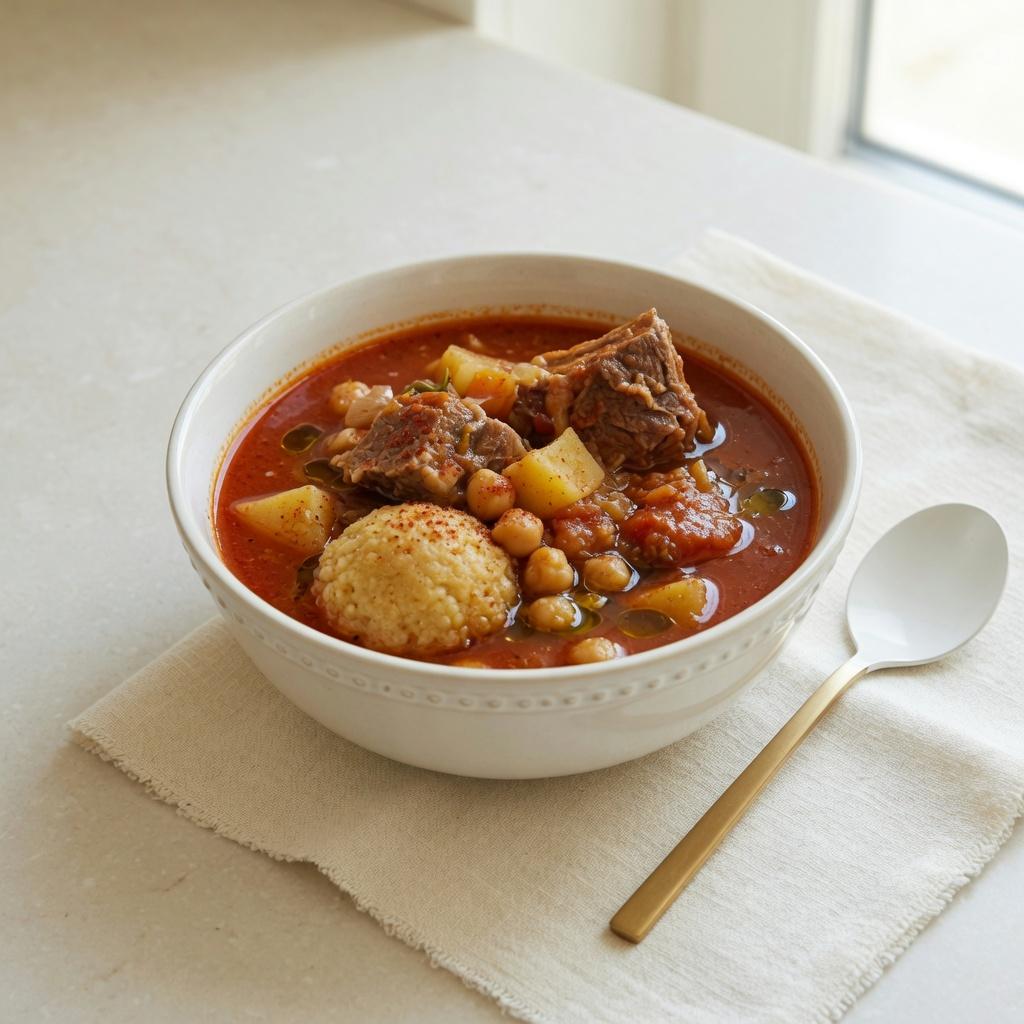 Bazeen-Style Lamb and Tomato Stew — production recipe image