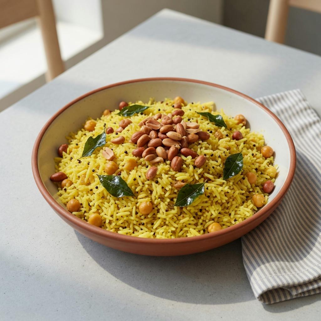 Indian Lemon Rice Peanut Bowl — production recipe image