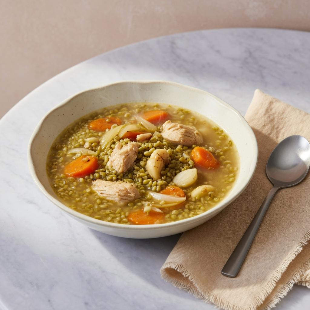 Lebanese Freekeh Chicken Soup — production recipe image