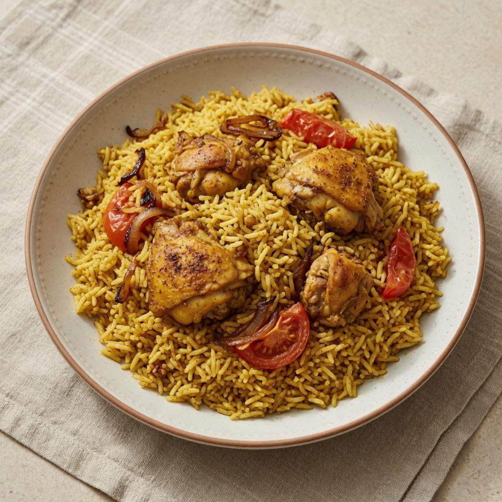 Mandi-Style Spiced Chicken Rice — production recipe image