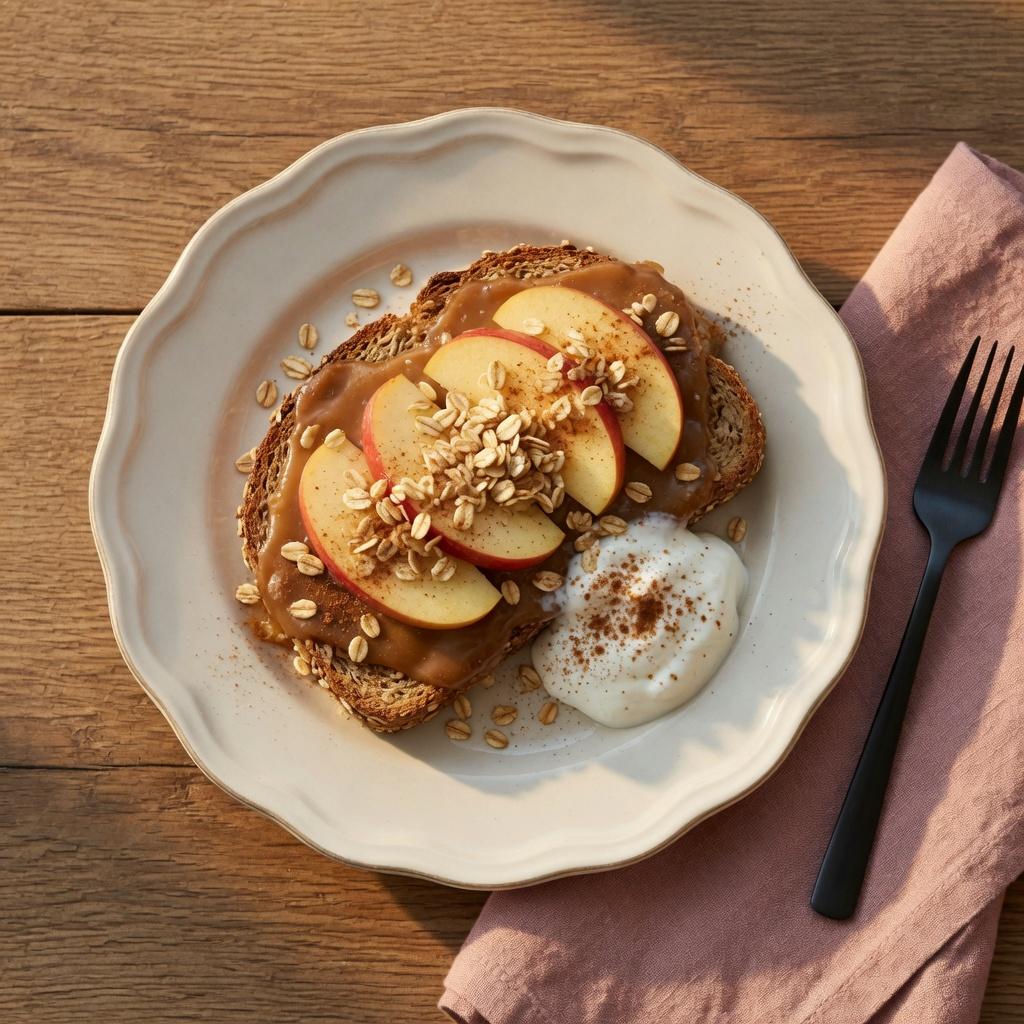 Norwegian Brown Cheese Apple Oat Toast — production recipe image